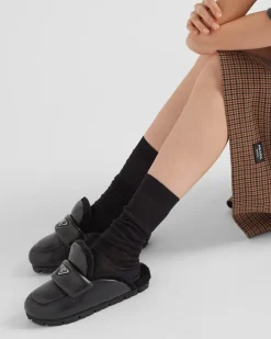 Mujer Prada PANTUFLAS Y CHINELAS^Mules De Napa Suave Acolchada