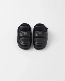 Mujer Prada PANTUFLAS Y CHINELAS^Mules De Napa Suave Acolchada