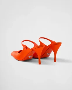 Mujer Prada PANTUFLAS Y CHINELAS^Mules De Tacón De Satén