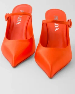 Mujer Prada PANTUFLAS Y CHINELAS^Mules De Tacón De Satén