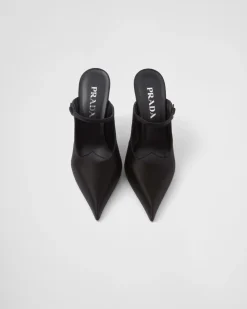 Mujer Prada PANTUFLAS Y CHINELAS^Mules De Tacón De Satén