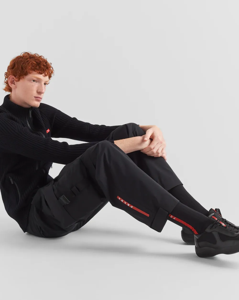 Hombre Prada ROPA^Pantalón Modular En Tejido Técnico