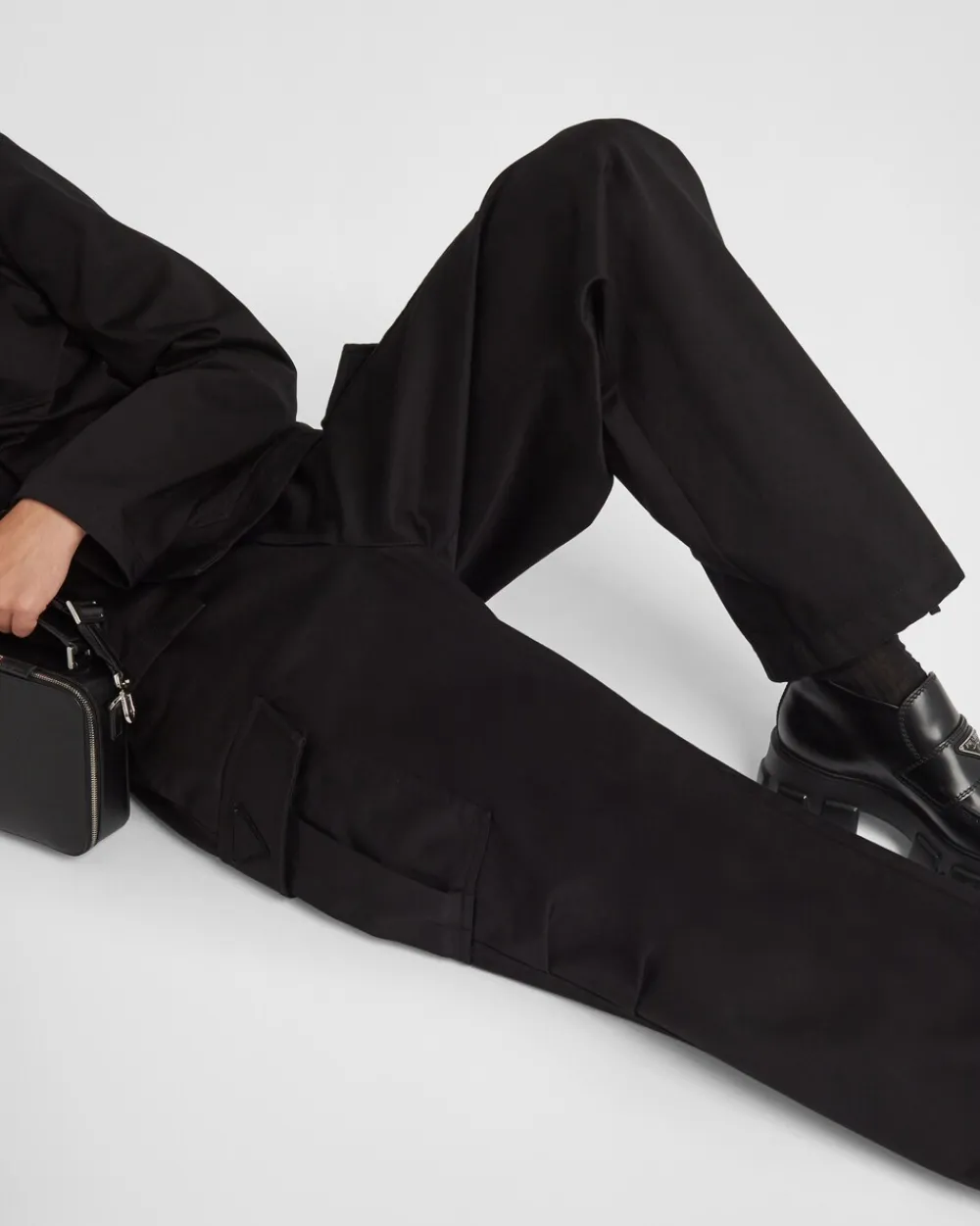 Hombre Prada PANTALONES Y BERMUDAS^Pantalones Cargo De Satén De Algodón