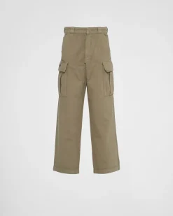 Hombre Prada TEJIDO VAQUERO^Pantalones Cargo En Bull Denim