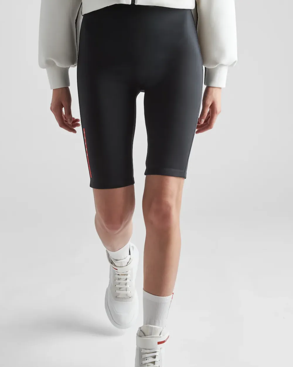 Mujer Prada ROPA^Pantalones Ciclista Cortos De Punto Double