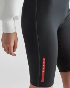 Mujer Prada ROPA^Pantalones Ciclista Cortos De Punto Double