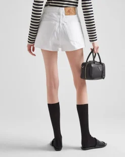 Mujer Prada TEJIDO VAQUERO^Pantalones Cortos De Bull Denim