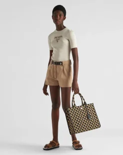 Mujer Prada PANTALONES LARGOS Y CORTOS^Pantalones Cortos De Gabardina