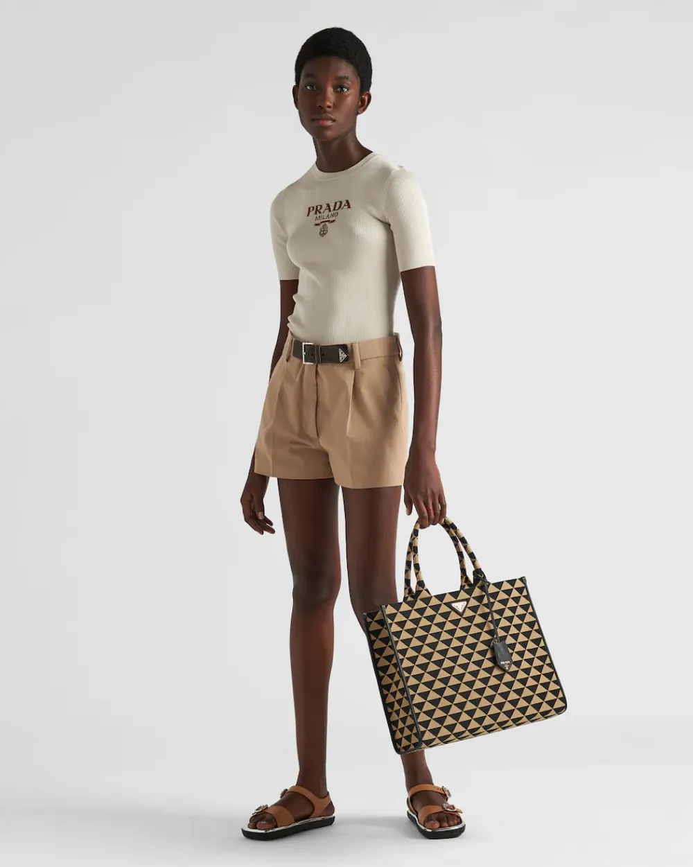 Mujer Prada PANTALONES LARGOS Y CORTOS^Pantalones Cortos De Gabardina