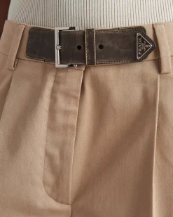 Mujer Prada PANTALONES LARGOS Y CORTOS^Pantalones Cortos De Gabardina