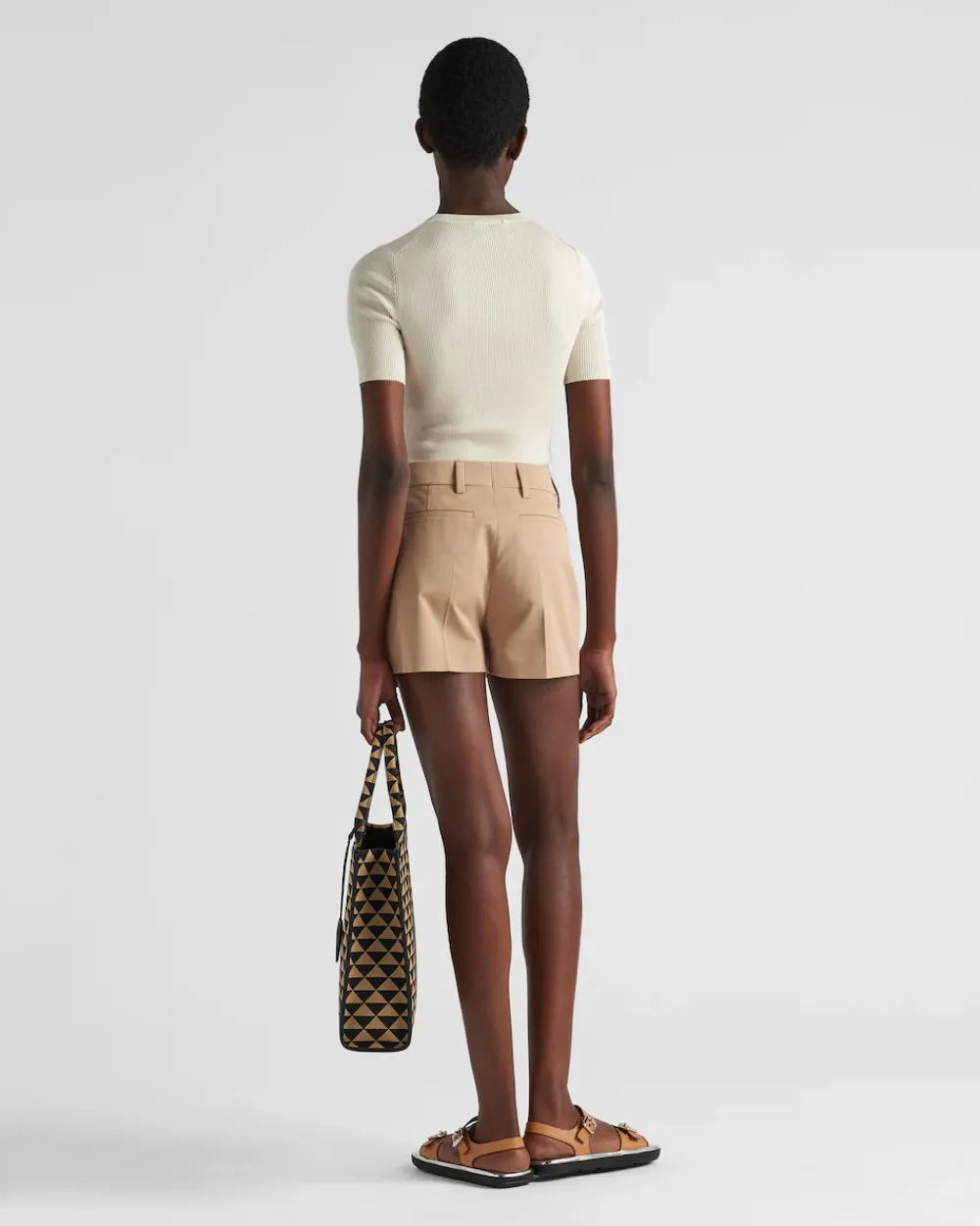 Mujer Prada PANTALONES LARGOS Y CORTOS^Pantalones Cortos De Gabardina