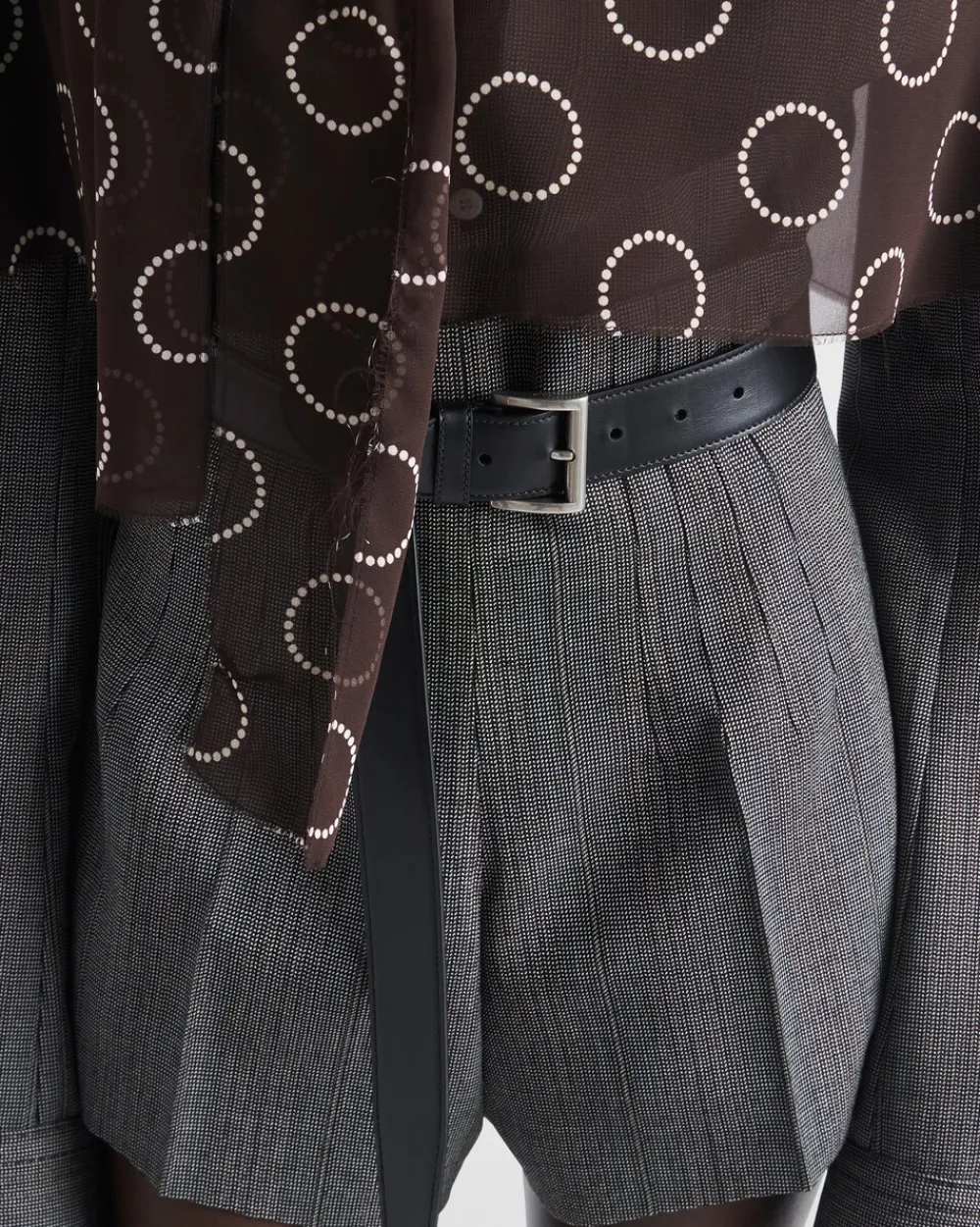 Mujer Prada PANTALONES LARGOS Y CORTOS^Pantalones Cortos De Lana Con Raya Diplomática