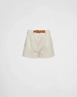 Mujer Prada PANTALONES LARGOS Y CORTOS^Pantalones Cortos De Lona