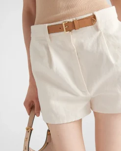 Mujer Prada PANTALONES LARGOS Y CORTOS^Pantalones Cortos De Lona