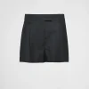 Mujer Prada PANTALONES LARGOS Y CORTOS^Pantalones Cortos De Mohair Ligero