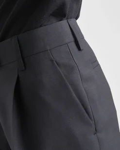 Mujer Prada PANTALONES LARGOS Y CORTOS^Pantalones Cortos De Mohair Ligero