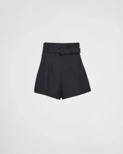 Mujer Prada PANTALONES LARGOS Y CORTOS^Pantalones Cortos De Mohair Ligero