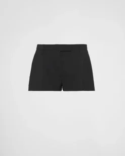 Mujer Prada PANTALONES LARGOS Y CORTOS^Pantalones Cortos De Mohair Ligero