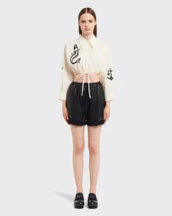Mujer Prada ROPA DE PIEL^Pantalones Cortos De Napa