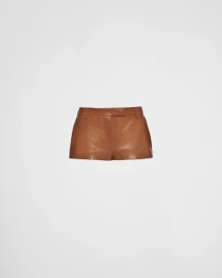 Mujer Prada ROPA DE PIEL^Pantalones Cortos De Napa