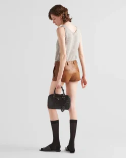 Mujer Prada ROPA DE PIEL^Pantalones Cortos De Napa