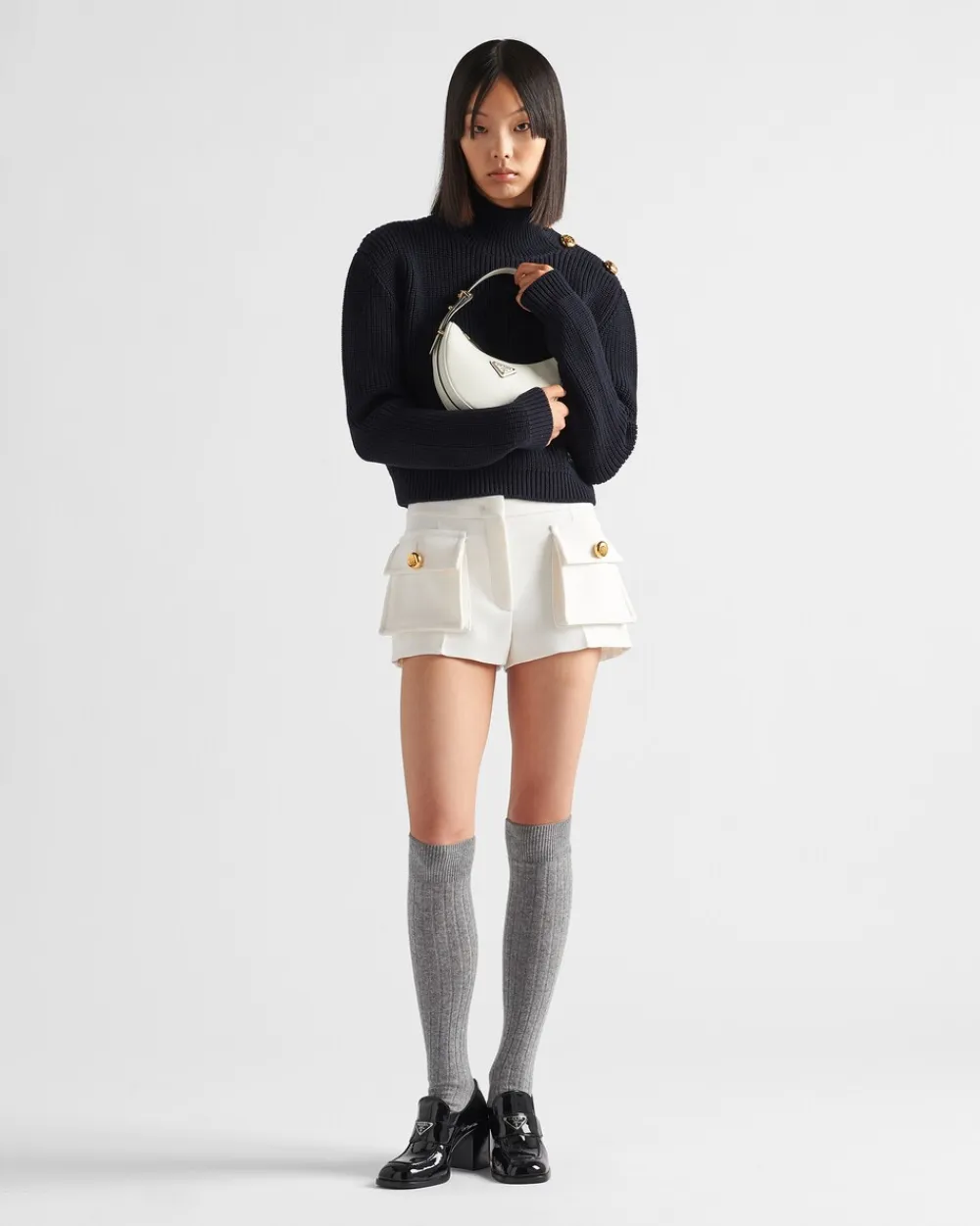 Mujer Prada PANTALONES LARGOS Y CORTOS^Pantalones Cortos De Natté