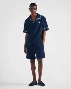 Hombre Prada PANTALONES Y BERMUDAS^Pantalones Cortos De Tela De Rizo En Algodón