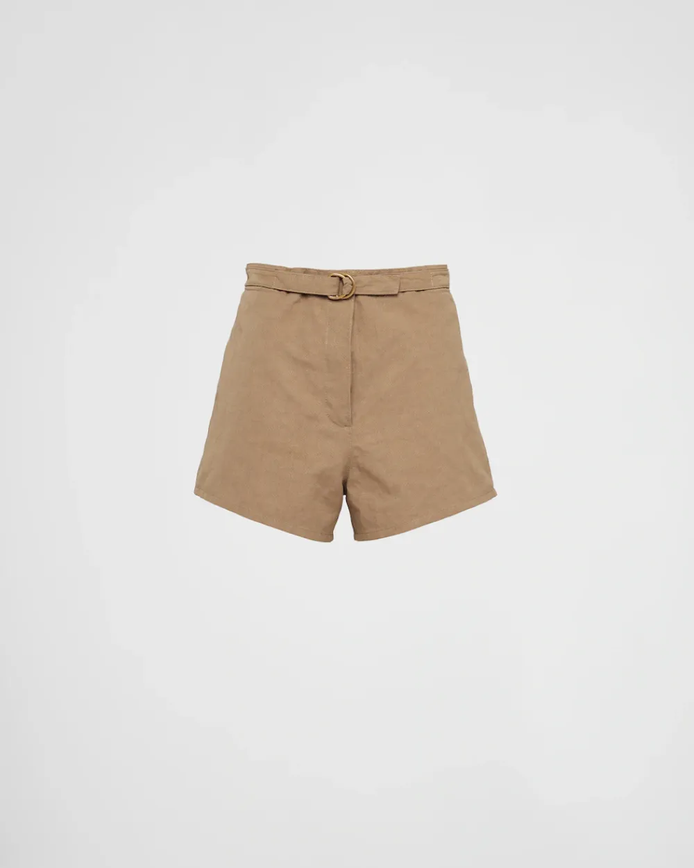 Mujer Prada PANTALONES LARGOS Y CORTOS^Pantalones Cortos En Panamá De Algodón Y Lino