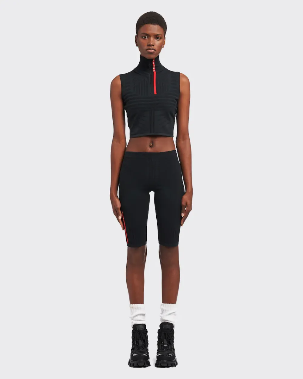 Mujer Prada ROPA^Pantalones Cortos Piqué De Re-nylon Técnico