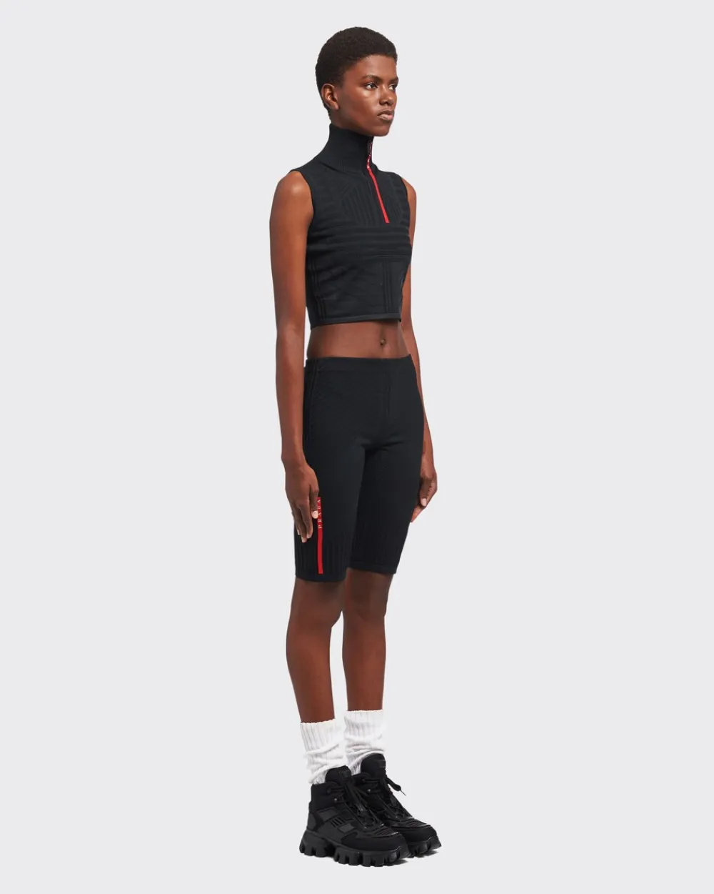Mujer Prada ROPA^Pantalones Cortos Piqué De Re-nylon Técnico