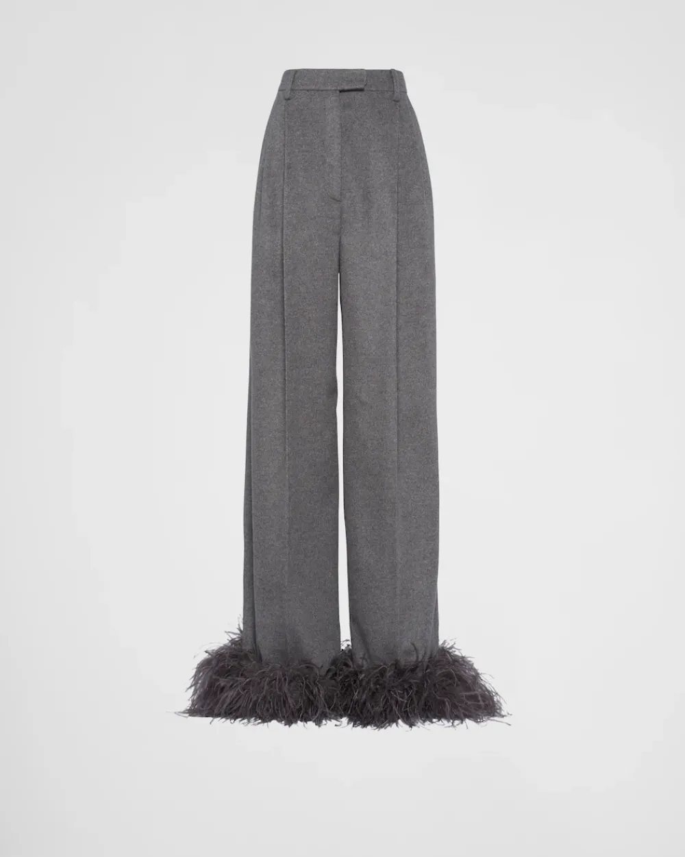 Mujer Prada PANTALONES LARGOS Y CORTOS^Pantalones De Cachemir Con Plumas