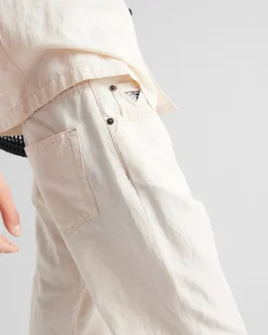 Hombre Prada TEJIDO VAQUERO^Pantalones De Chambray Con Cinco Bolsillos
