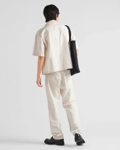 Hombre Prada TEJIDO VAQUERO^Pantalones De Chambray Con Cinco Bolsillos