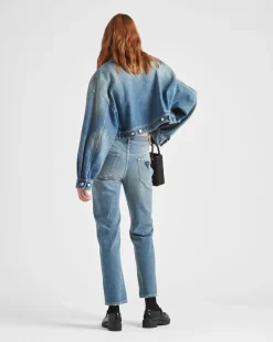 Mujer Prada TEJIDO VAQUERO^Pantalones De Cinco Bolsillos En Tejido Vaquero Orgánico