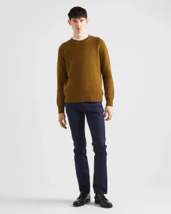 Hombre Prada TEJIDO VAQUERO^Pantalones De Dril Elástico Con 5 Bolsillos