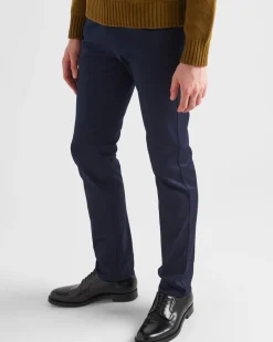 Hombre Prada TEJIDO VAQUERO^Pantalones De Dril Elástico Con 5 Bolsillos