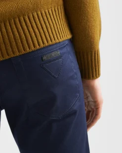 Hombre Prada TEJIDO VAQUERO^Pantalones De Dril Elástico Con 5 Bolsillos