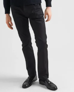Hombre Prada TEJIDO VAQUERO^Pantalones De Dril Elástico Con 5 Bolsillos