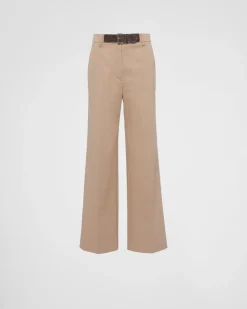 Mujer Prada PANTALONES LARGOS Y CORTOS^Pantalones De Gabardina