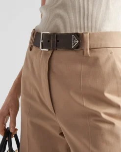 Mujer Prada PANTALONES LARGOS Y CORTOS^Pantalones De Gabardina