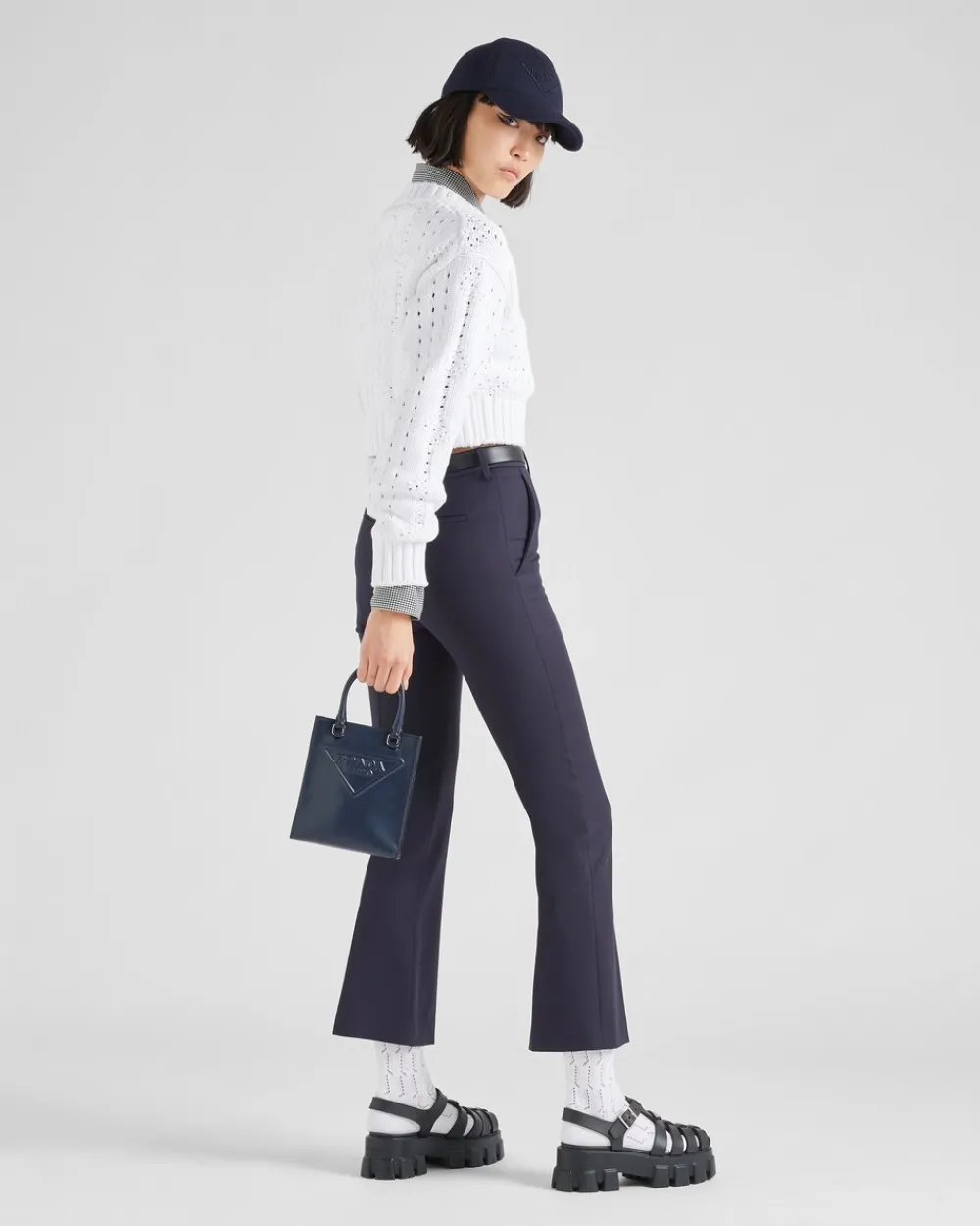Mujer Prada PANTALONES LARGOS Y CORTOS^Pantalones De Gabardina