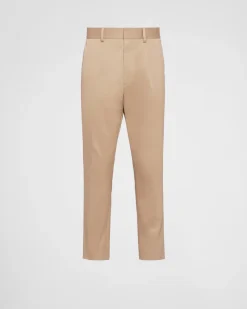 Hombre Prada PANTALONES Y BERMUDAS^Pantalones De Gabardina De Algodón
