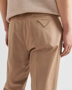 Hombre Prada PANTALONES Y BERMUDAS^Pantalones De Gabardina De Algodón