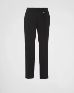 Mujer Prada PANTALONES LARGOS Y CORTOS^Pantalones De Grain De Poudre