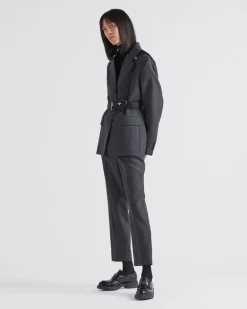 Mujer Prada PANTALONES LARGOS Y CORTOS^Pantalones De Lana