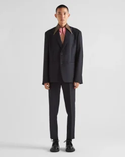Hombre Prada PANTALONES Y BERMUDAS^Pantalones De Lana Mohair