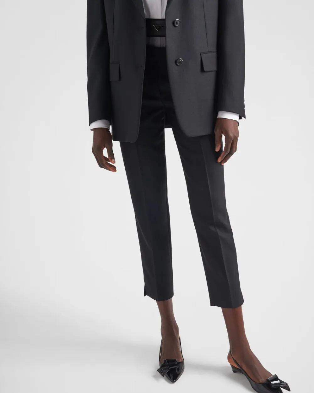 Mujer Prada PANTALONES LARGOS Y CORTOS^Pantalones De Lana Y Crinolina