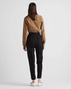 Mujer Prada PANTALONES LARGOS Y CORTOS^Pantalones De Natté Elástico