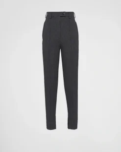 Mujer Prada PANTALONES LARGOS Y CORTOS^Pantalones De Natté Elástico