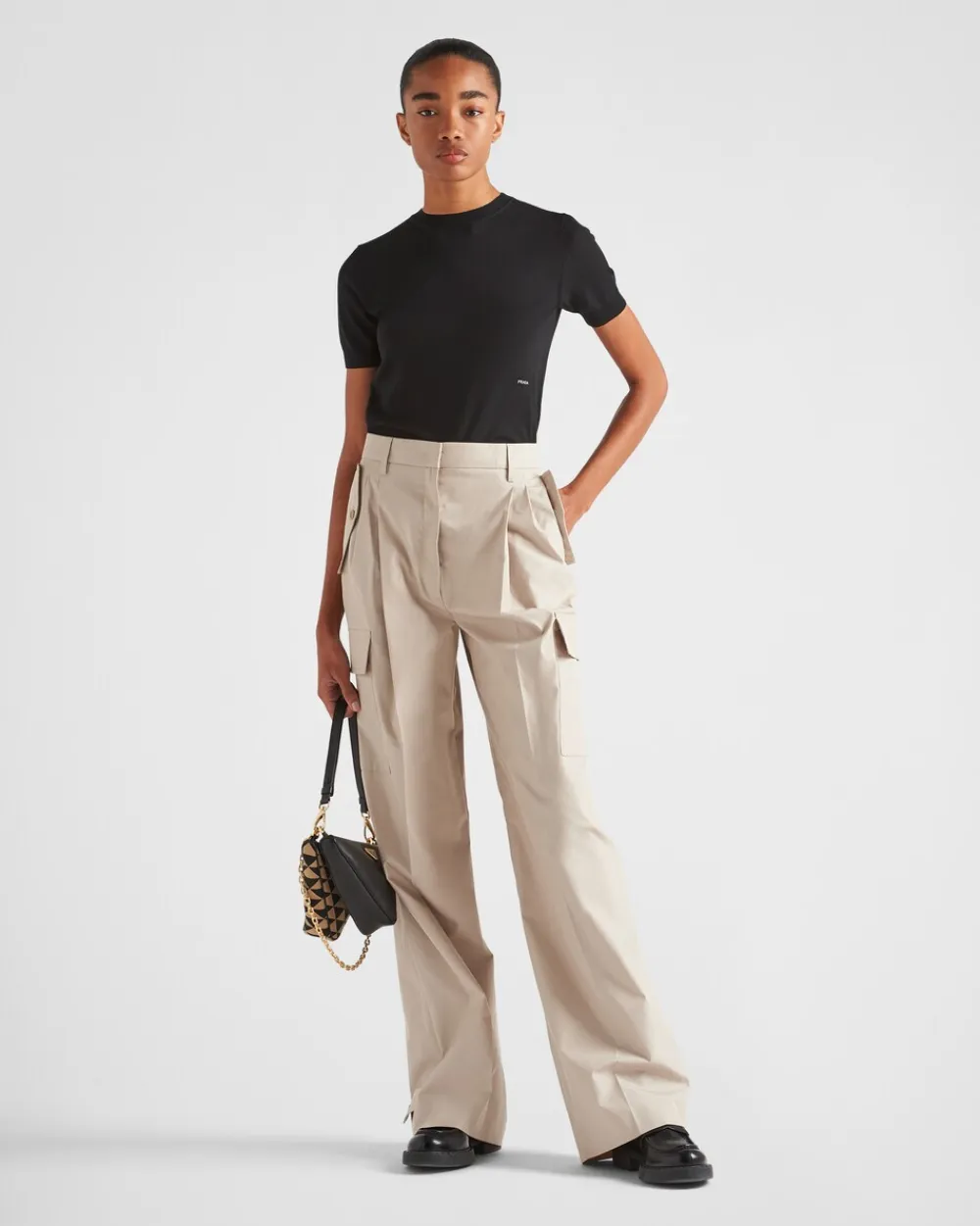 Mujer Prada PANTALONES LARGOS Y CORTOS^Pantalones De Panamá De Algodón